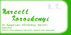 marcell koroskenyi business card
